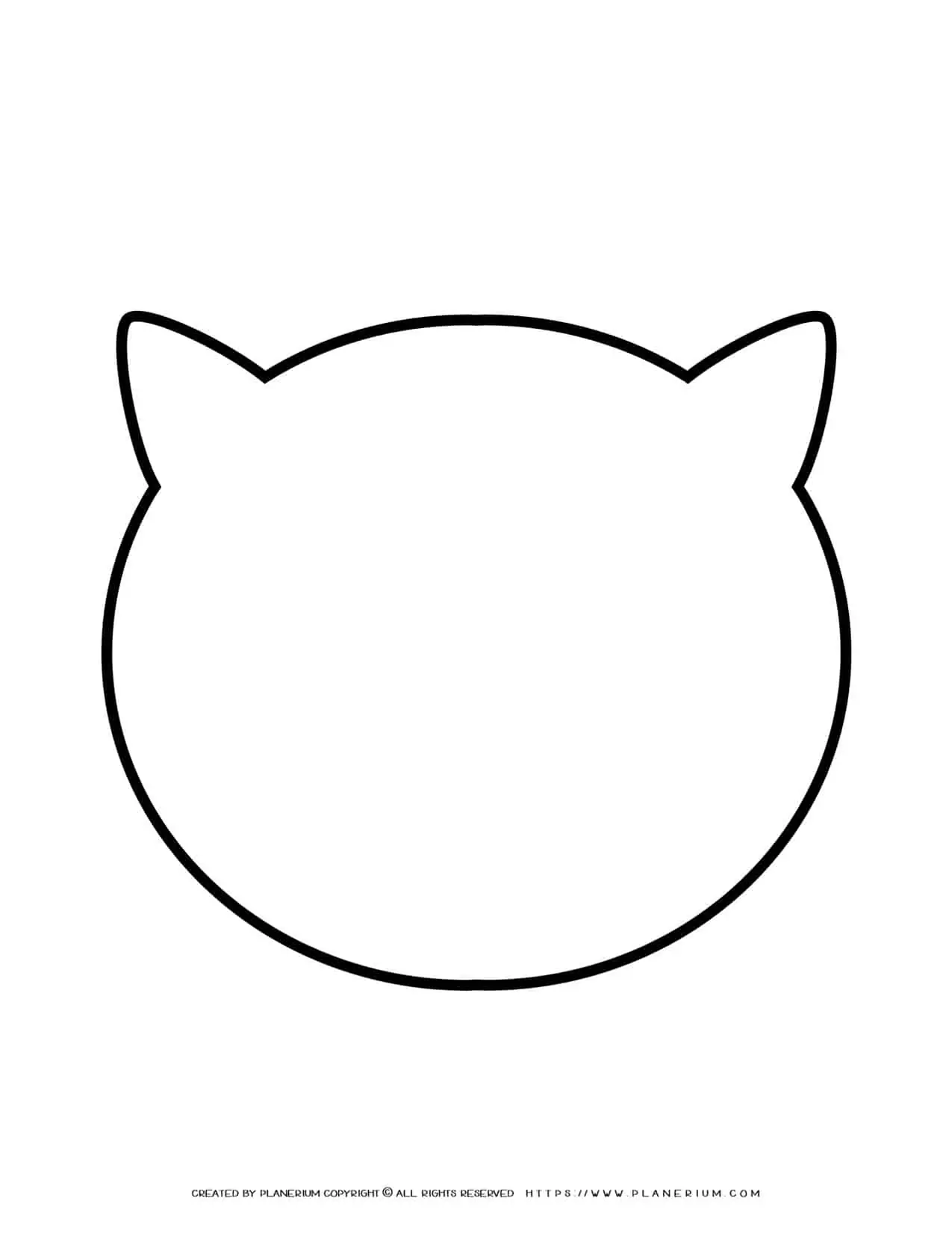 cat head outline - free printable template | planerium